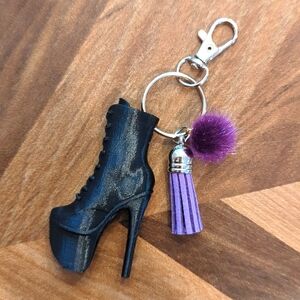 Mini Pleaser Hella Heel inspired Bootie 3D printed keychain